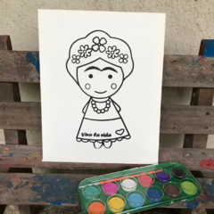 Tela Pintura Frida - Aquarela - comprar online