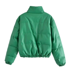 jaqueta puffer de couro falso - comprar online