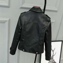 Jaqueta de couro feminino slim, jaqueta curta de couro sintético para motociclista na internet