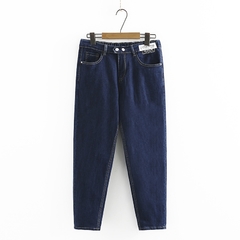 Calças Jeans Baggy feminina solto, cintura alta com elástico. - loja online