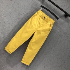 Calça Jeans Casual de Algodão com Cintura Elástica na internet