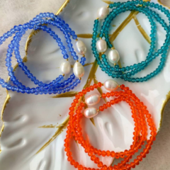 Pulseira Cristais e Maxi Pérola - comprar online