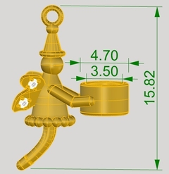 0008 - Pingente Fada do dente com pedras de 1mm - loja online