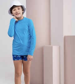 Camisa UV infantil - azul na internet