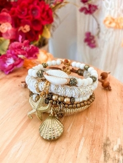 Conjunto de pulseiras - dourada