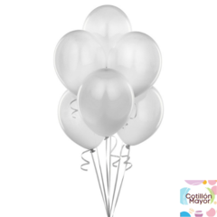 GLOBOS PERLADOS X 10 BLANCO