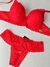 M| Conjunto Com Bojo Babi - Renda Vermelha E130 - D'Eva Lingerie | Tudo em Lingerie e Sex Shop 