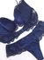 M| Conjunto Com Bojo Renda Azul Marinho - Bianca - D'Eva Lingerie | Tudo em Lingerie e Sex Shop 