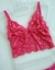 P/m | Conjunto SEM BOJO estilo cropped- renda Rosa - D'Eva Lingerie | Tudo em Lingerie e Sex Shop 