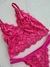 P/m | Conjunto SEM BOJO estilo cropped- renda Rosa - D'Eva Lingerie | Tudo em Lingerie e Sex Shop 