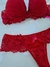 Imagem do M| Conjunto Com Bojo Renda Vermelho - Bianca