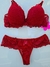 M| Conjunto Com Bojo Renda Vermelho - Bianca