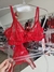 M|G|GG| Conjunto Sem Bojo Rendado com detalhes de tule liusion VERMELHO - Y7011 - loja online