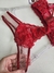 M|G|GG| Conjunto Sem Bojo Rendado com detalhes de tule liusion VERMELHO - Y7011 - D'Eva Lingerie | Tudo em Lingerie e Sex Shop 