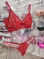 M|G|GG| Conjunto Sem Bojo Rendado com detalhes de tule liusion VERMELHO - Y7011 na internet