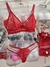 M|G|GG| Conjunto Sem Bojo Rendado com detalhes de tule liusion VERMELHO - Y7011 - comprar online