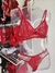 M|G|GG| Conjunto Sem Bojo Rendado com detalhes de tule liusion VERMELHO - Y7011