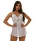 M|G Camisola Natalia Sexy em Tule e Renda + Calcinha BRANCO - comprar online