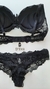 M| Conjunto Com Bojo Renda - Preto RELIQ517 - D'Eva Lingerie | Tudo em Lingerie e Sex Shop 