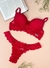 P|GG Conjunto COM BOJO Calcinha Renda Ju600 Marília | Vermelho Rosado (PRONTA ENTREGA ZONA SUL) - D'Eva Lingerie | Tudo em Lingerie e Sex Shop 