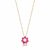 Colar pingente flor pink - ouro