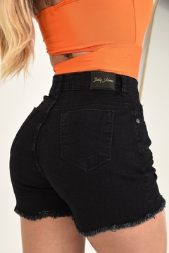 Imagem do Grade 5 Peças - Shorts Jeans Preto, com elastano, cintura alta