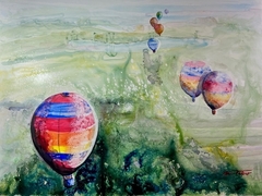 UP, UP AND AWAY! / ACUARELA SOBRE YUPO / 50 X 65 CM