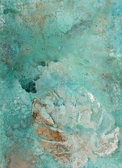 Abstracto de fondo hoja tropical / Relieve, texturas, lienzo, lienzo / Medida 0.70 x 0.50 cm