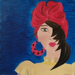 Chica con turbante / Óleo sobre lienzo / 20 x 20 cm