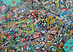 Simbiosis / Acrílico y esmalte sobre lienzo / 170 x 240 cm en internet