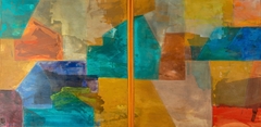 Composición ocre-azul 12 / Óleo/tela/ 110 x 200 cm/ 2012/ 3700 USD