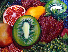 I frutti mediterranei / Acrílico sobre tela / 80 x 60 cm