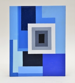 Azul / Oleo sobre madera pintado con espátula / 24 x 19 cm x 2,5 cm