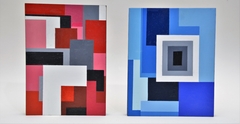 Azul / Oleo sobre madera pintado con espátula / 24 x 19 cm x 2,5 cm - comprar online