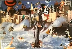 EL FENOMENO DE SAINT-MALO / Técnica: collage/ Medida 60 cm x 82 cm con marco negro / Valor $30.000 ARS