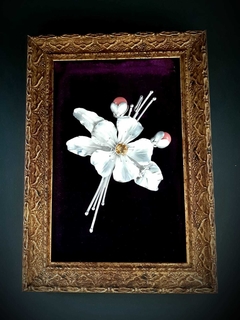 Broche Flor de manzano. Plata 925, 10×8×1,5 cm 25,5g Citrina y corales (pintadas) - tienda online