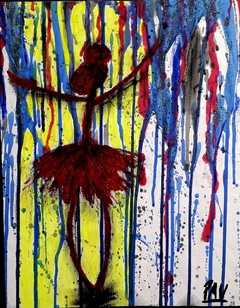 LA BAILARINA RED / Técnica: pastel, acrilico y tinta china / Medida 40 cm x 40 cm / Valor $17.000 ARS