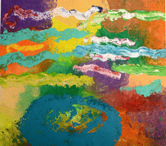 Laguna encantada / Enchanted lagoon / Acrílico sobre lienzo / 90x90 cm