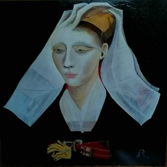 Mujer / Técnica mixta y acrílico sobre tela, 100 x 100 cm