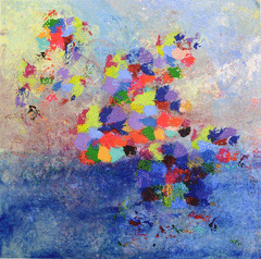 Payaso de las nubes / Clown on a cloud / Acrílico sobre lienzo / 88x88 cm