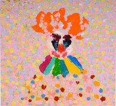 Payaso de rosas / Clown of roses / Acrílico sobre lienzo / 90x90 cm