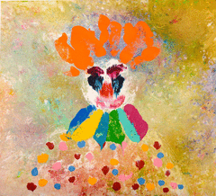 Payaso llorón / Crying clown / Acrílico sobre lienzo / 90x90 cm