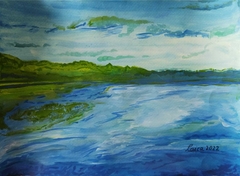 Río Amazonas / Año: 2022 / Técnica: Acuarela / Dimensiones: 35 x 49.5 cm /