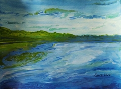 Río Amazonas / Año: 2022 / Técnica: Acuarela / Dimensiones: 35 x 49.5 cm / - comprar online