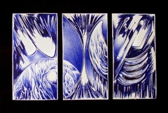 “DIVE ON BLUE” / “BUCEAR EN AZUL” Tríptico 27x17 cms. $130