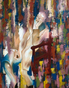 “Sentado en el ocaso” / Medidas: 60 x 80 cm / Técnica: óleo sobre lienzo