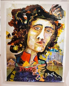 Juan Pablo Bascur – Conocido nacionalizado. Imaginación natural (Serie «Futuro hoy») Técnica mixta sobre tela, 152 x 117 cm 2022