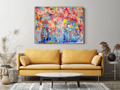 Tulip Garden / 40"H x 58"L x 0.1"D / Acrylic and Resin on unstretched canvas / USD 4500 en internet