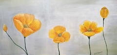 Tulipanes amarillos TECNICA: Acrílico sobre lienzo, brocha seca ESTILO: Impresionismo Abstracto MEDIDAS: 60 x 30 cm