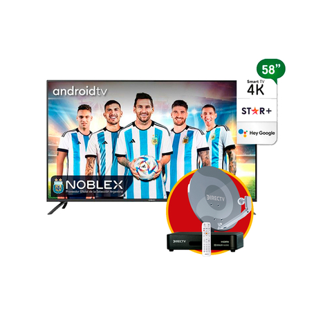 Smart Tv Noblex 58" 4K Android Tv + Antena Directv